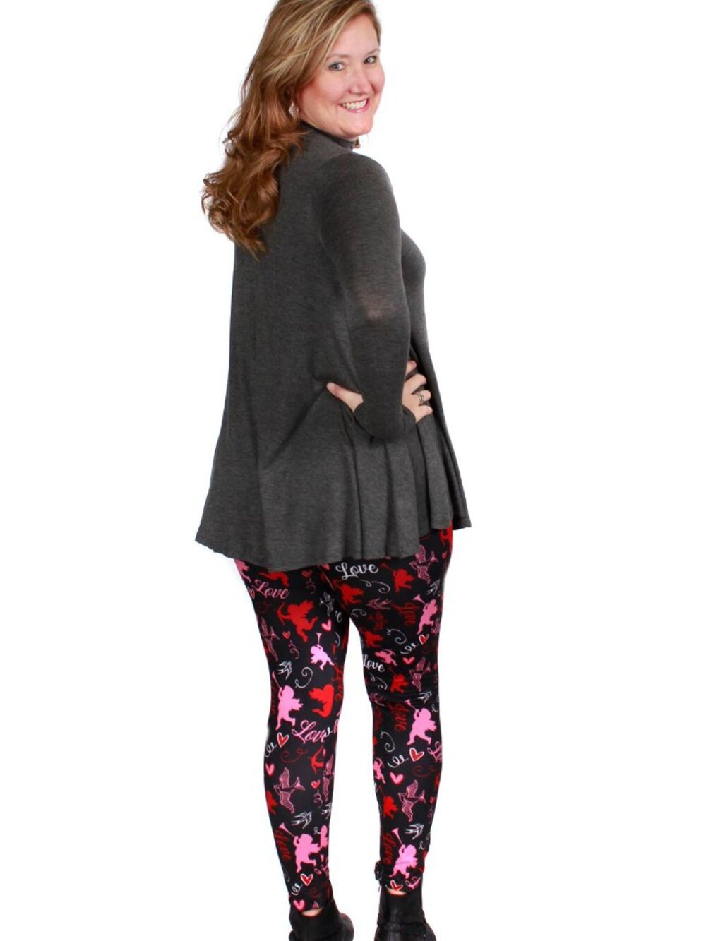 Valentines Day Leggings OS One Size Cupid Love Hearts Birds CP Designs